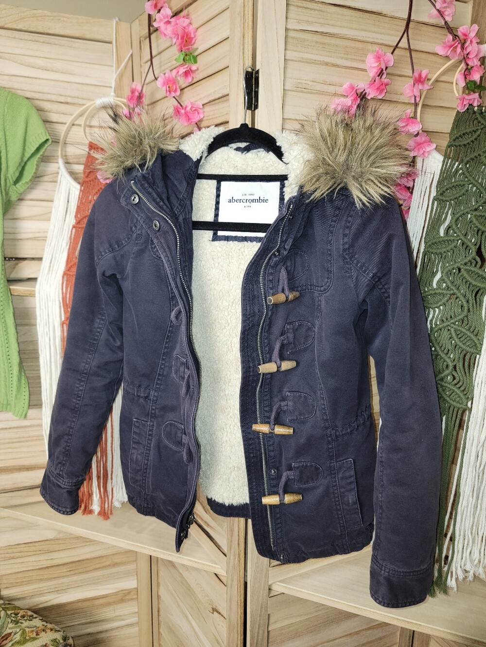 Abercrombie Hooded Faux Fur Jacket